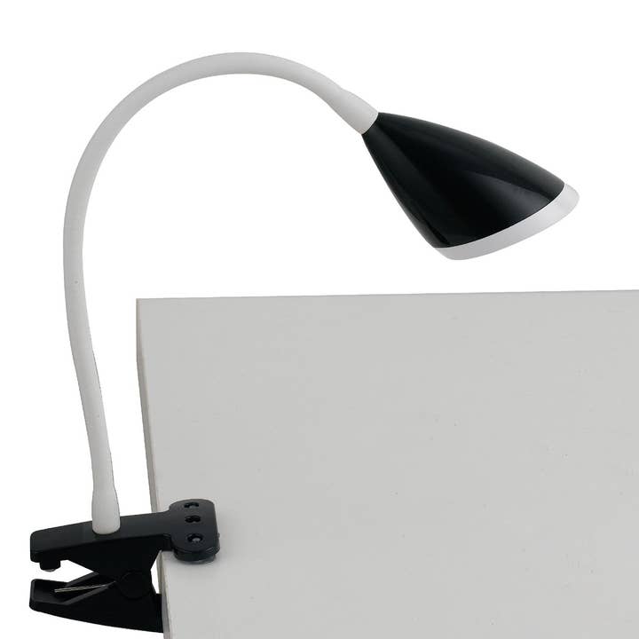 Hegel LED 3.2W metal table lamp with plastic clamp and diffuser and silicone-coated flexible hose for wholesale by Gruppo F.T