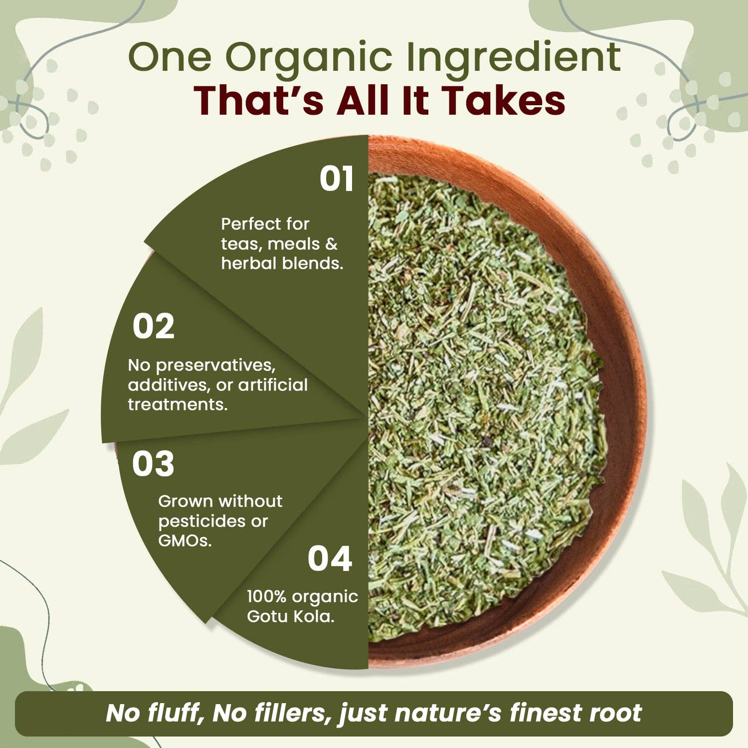 Organic Way LLC – Großhandel Kräuter – Getrocknete Gotu Kola, geschnitten & gesiebt (Centella asiatica) - Koscher zertifiziert | Roh, vegan, gentechnikfrei & glutenfrei | USDA-zertifiziert | Herkunft - Indien5