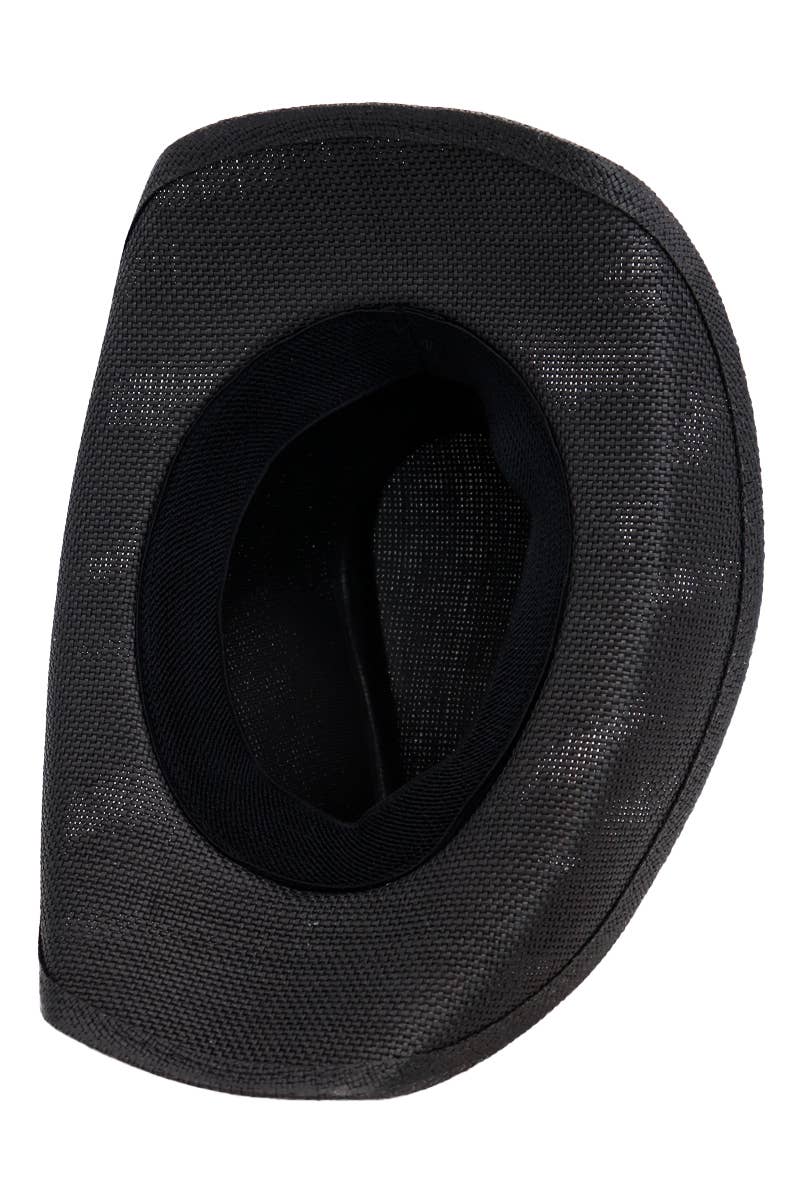 Cap Zone - Wholesale Cowboy Hat - Women's - Butterfly Emblem Waxed String Straw Cowboy Hat3