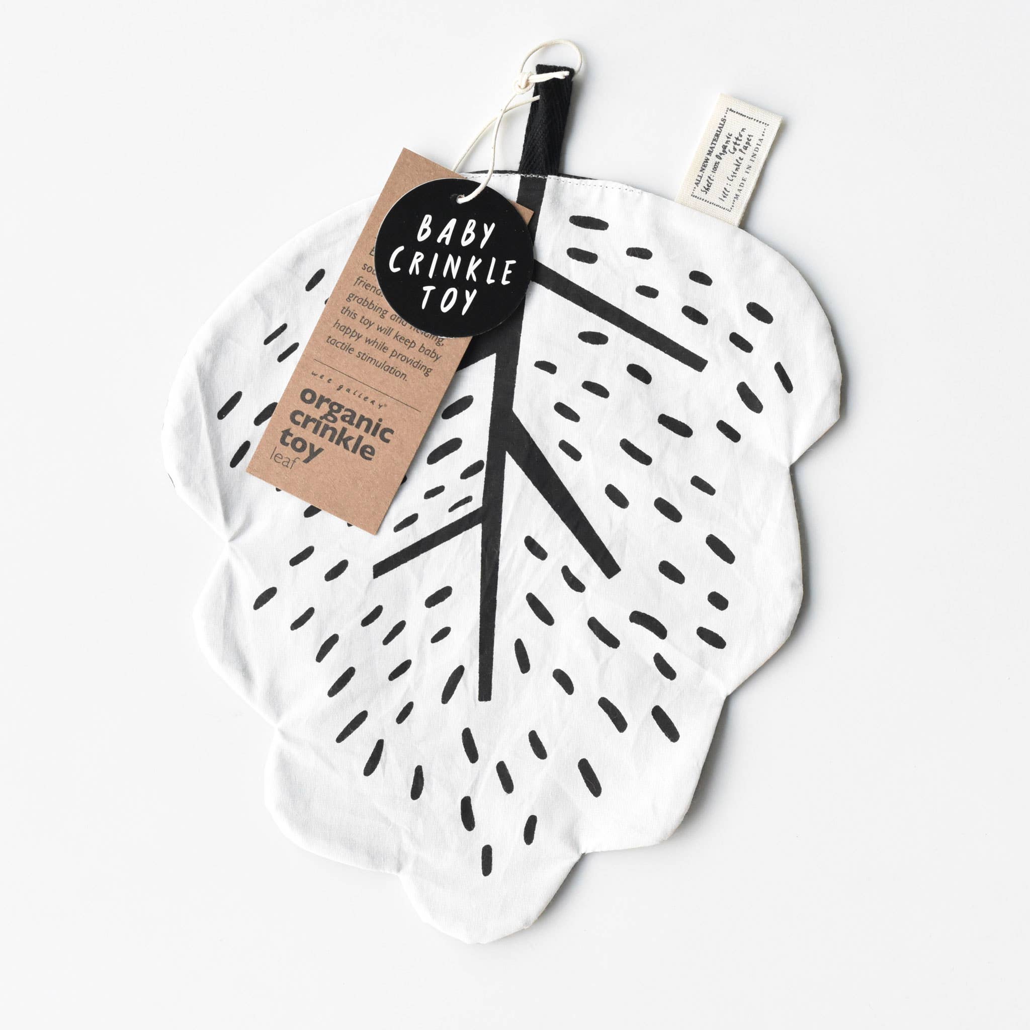 Wee Gallery - Vendita all'ingrosso Giocattolo sensoriale con etichette - Neonati - Foglia Stropicciata - Giocattolo di Carta Stropicciata per Bambini in Tessuto Organico2