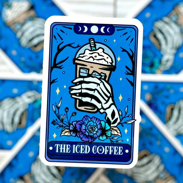 The Iced Coffee, carta dei tarocchi, adesivo in vinile per la vendita all'ingrosso da parte di Graceful Darkness, LLC