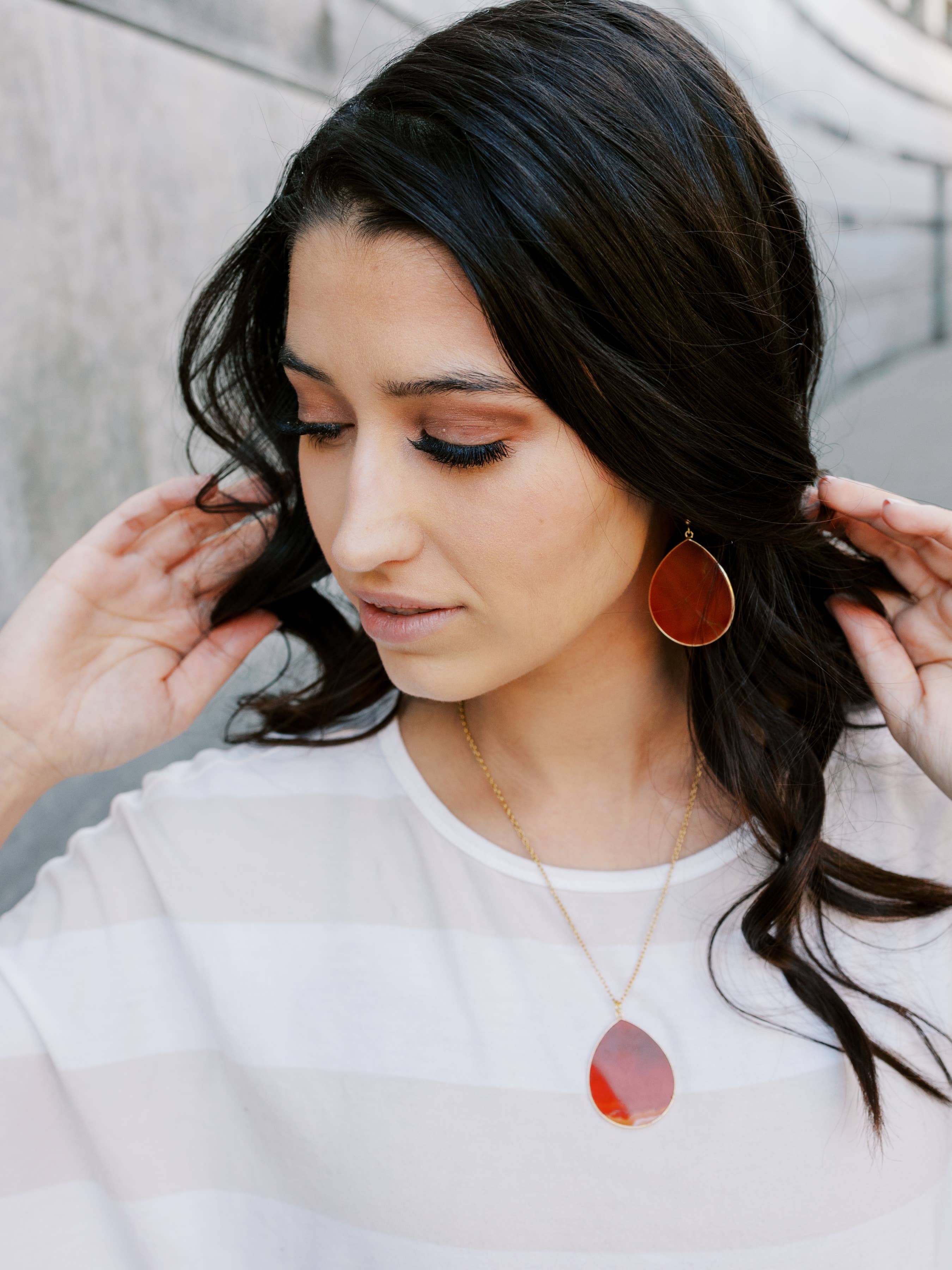 WonderLight Jewelry - Venta al por mayor Collares con colgantes/abalorios - Collar con colgante de piedras preciosas planas - Afirmation Jewelry9