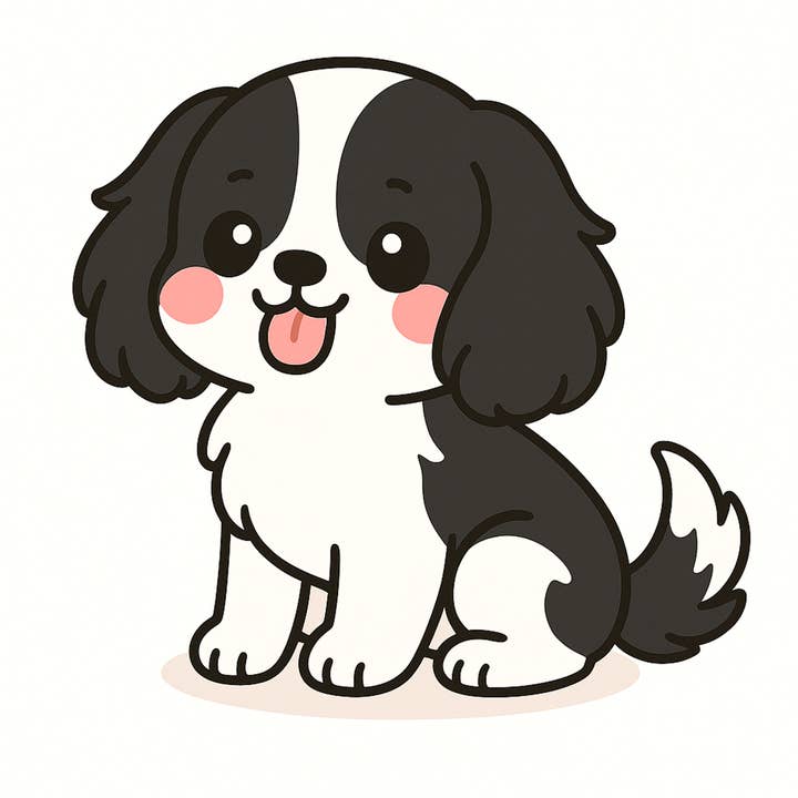 Designs by Mysh - Wholesale Magnet - Kawaii Cavalier King Charles Spaniel Magnet – 3" Die Cut | Cute Dog Magnet in Multiple Colors1