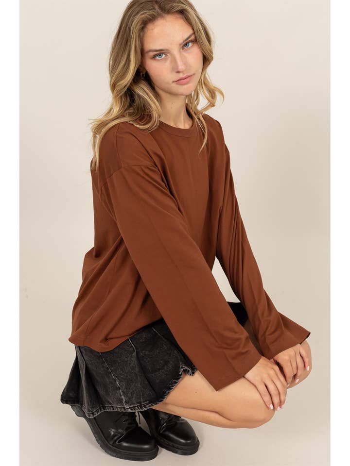 Crew Neck Long Sleeve Tee for wholesale by HYFVE
