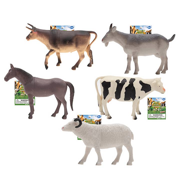 8" Farm Animal Figures, 5 Asstd (No Pig) for wholesale by Deluxe Import Trading