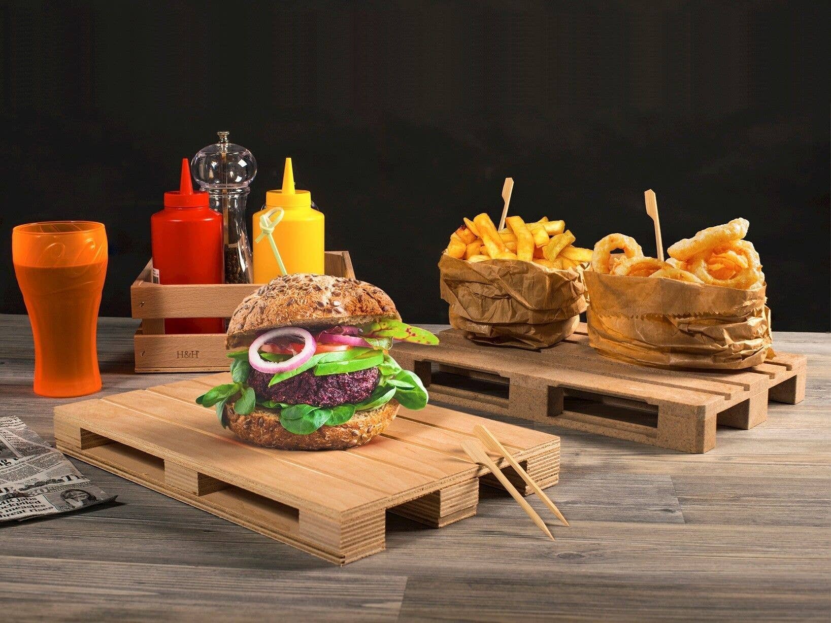 H&H - Wholesale Cheese Board - Mini Wooden Pallet Cutting Board cm 30X203