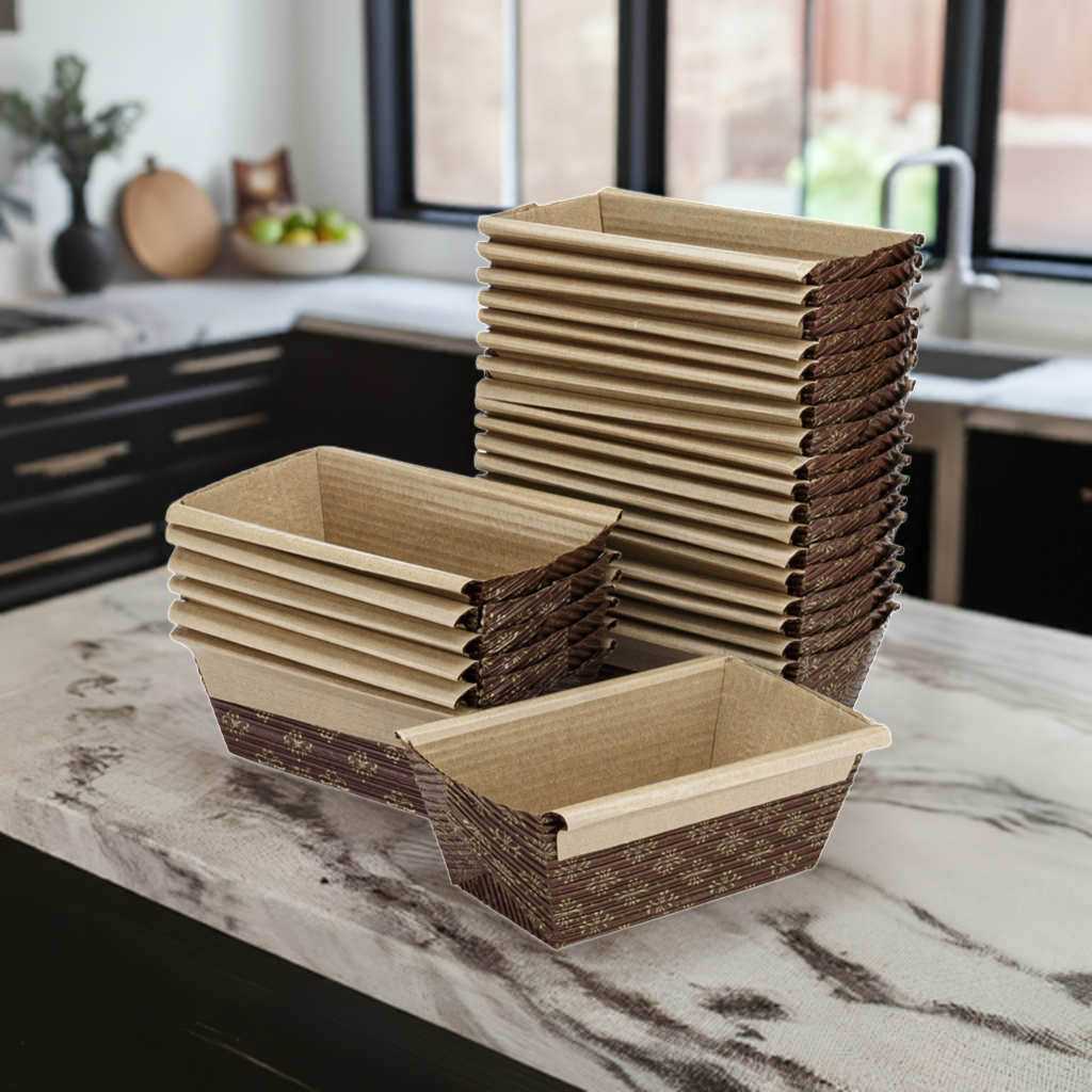 Kitchen Supply Wholesale - Wholesale Baking Dish - Mini Loaf Paper Baking Pan 50-Pack, 4 x 2 x 2 Inches2