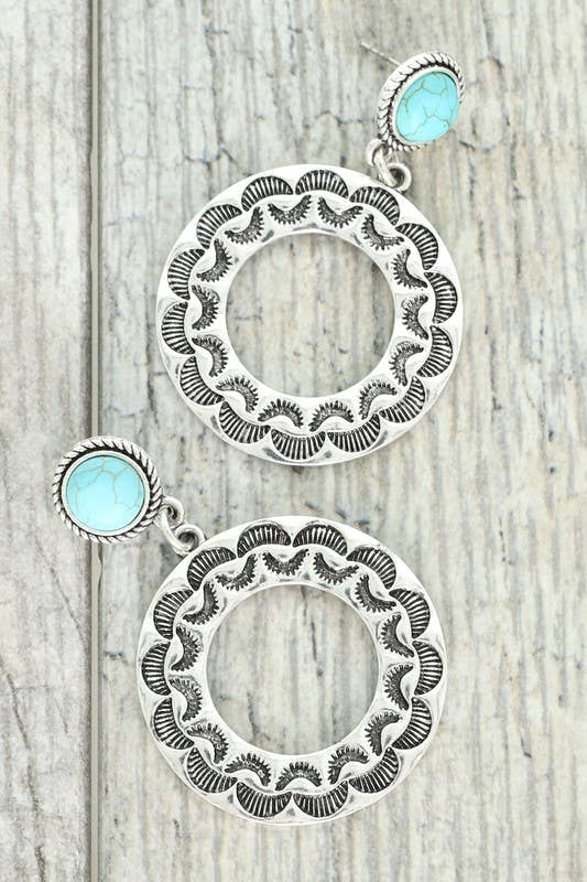 Sbtq HANGENDE OORBELLEN UIT HET WESTEN MET OPEN CIRKEL G14798 voor groothandel op Faire1