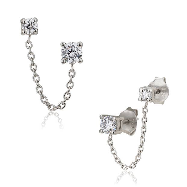 Dubbel Stud Chain Örhängen för wholesale av Vanbelle