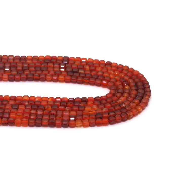 BestBeads&Beyond - Wholesale Beads - Genuine Red Agate Faceted Cube Beads, 2.5mm, Sku#U15481
