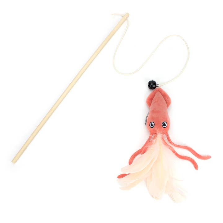 ADC Houndstone & Co. – wholesale Pet toy – Cat – Squid-Inspired Cat Wand –Interactive Cat Toy for Active Play