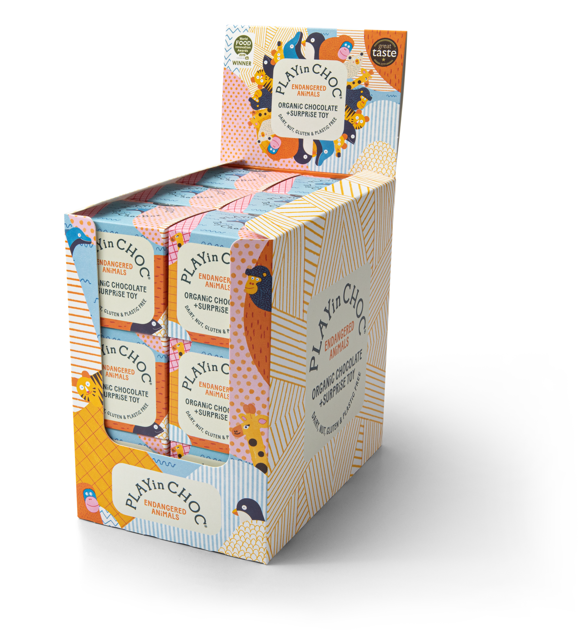 PLAYin CHOC - Wholesale Chocolate Box - ToyChoc Box® (x18) ENDANGERED ANiMALS2