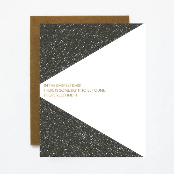 Carte de vœux Darkest Dark-Sympathy pour la santé mentale pour la vente par Quiet Lines Design