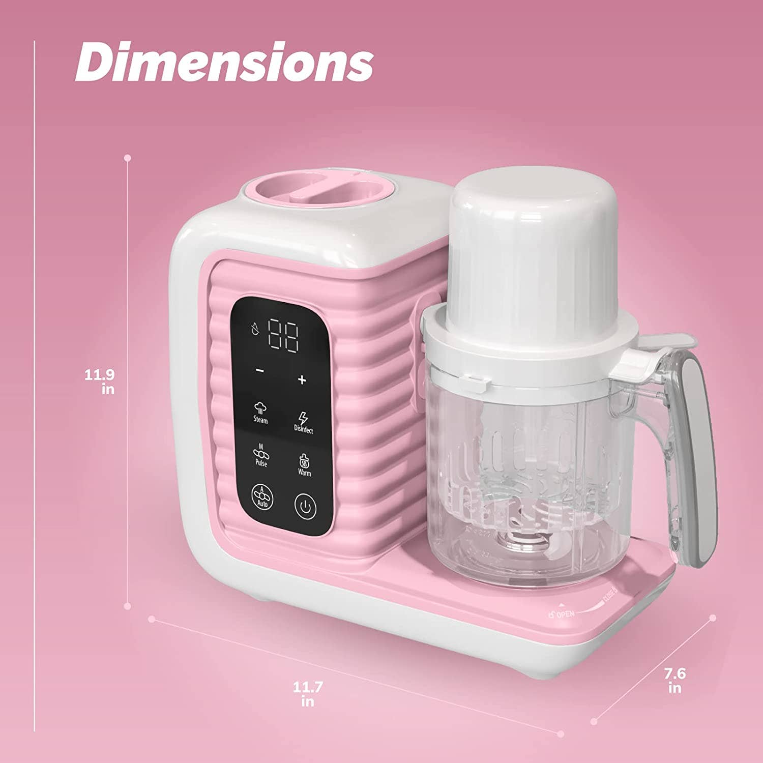 Children of Design - Wholesale Kitchen Appliance - Children of Design 8 in 1 Smart Baby Food Maker & Processor, Steamer, Blender, Cooker, Masher, Puree, Formula & Bottle Warmer Prep System - Pink6