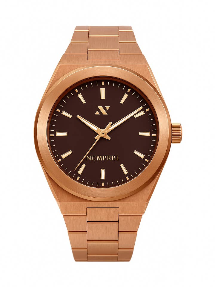 Elevate Link Mocha Swiss Movement Watch, 42mm for wholesale by NCMPRBL