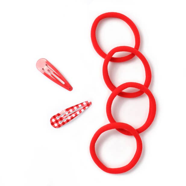 Inca UK – wholesale Hair tie – Red sleepies and jersey elastics set1