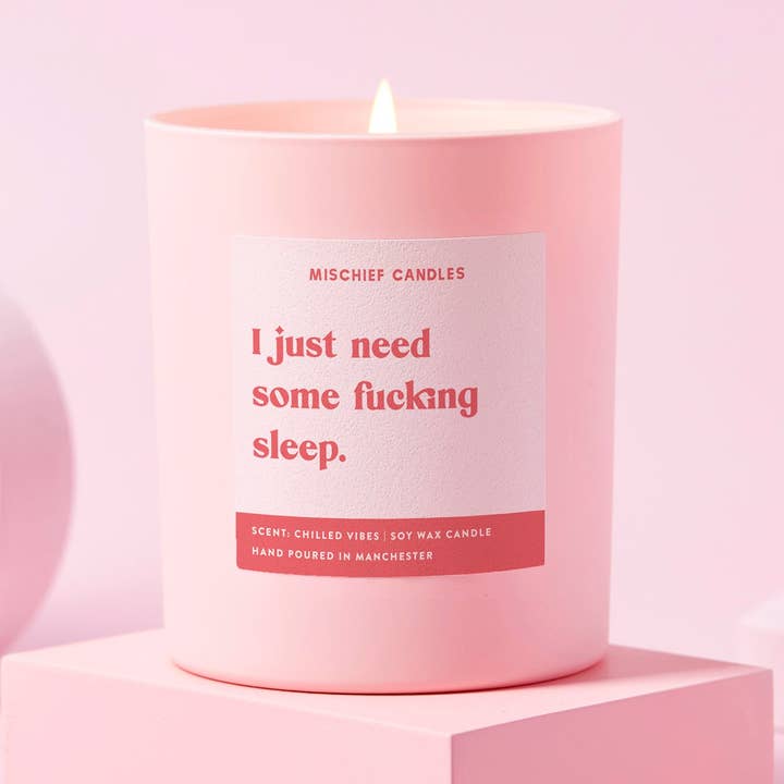 Mischief Candles - Wholesale Jar/Filled Candle - Funny New Mum Gift Need Some Sleep Funny Candle