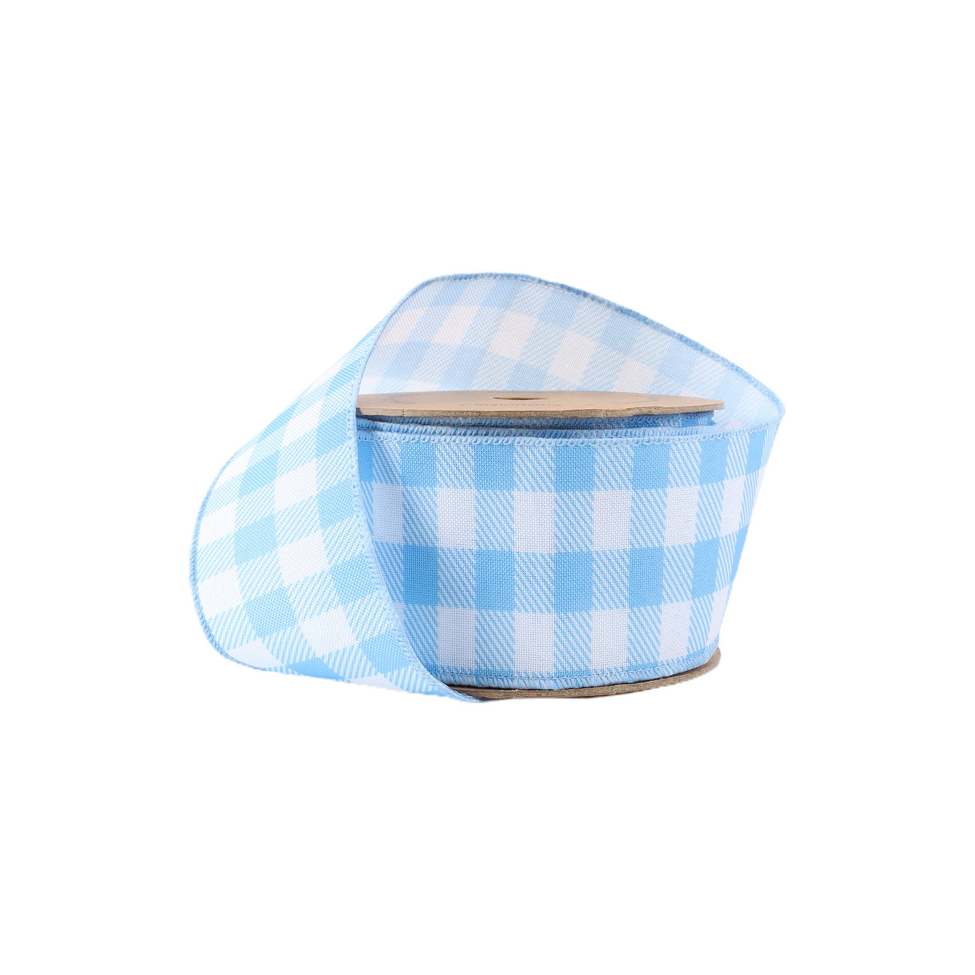 LA Ribbons Wholesale - Wholesale Ribbon - Gift Wrapping - 2 1/2" Wired Ribbon | White/Spring Gingham | 10 Yard Roll |0