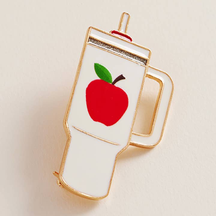 Enamel Teacher Apple Tumbler Pin Brooch for wholesale by Sensibling Corp.