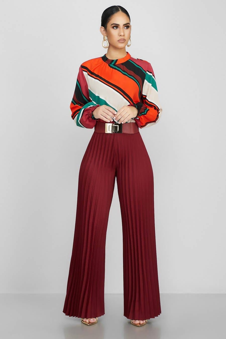 VividLux - Wholesale Pants - Women's - Women Clothing Fashion Street Hipster Pleated Pants Wide Leg Pants2