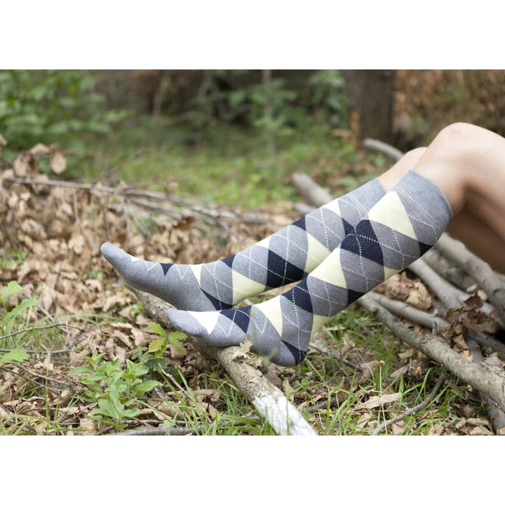 Socks n Socks - Wholesale Socks - Women's - Women's Cloud Argyle Knee High Socks1