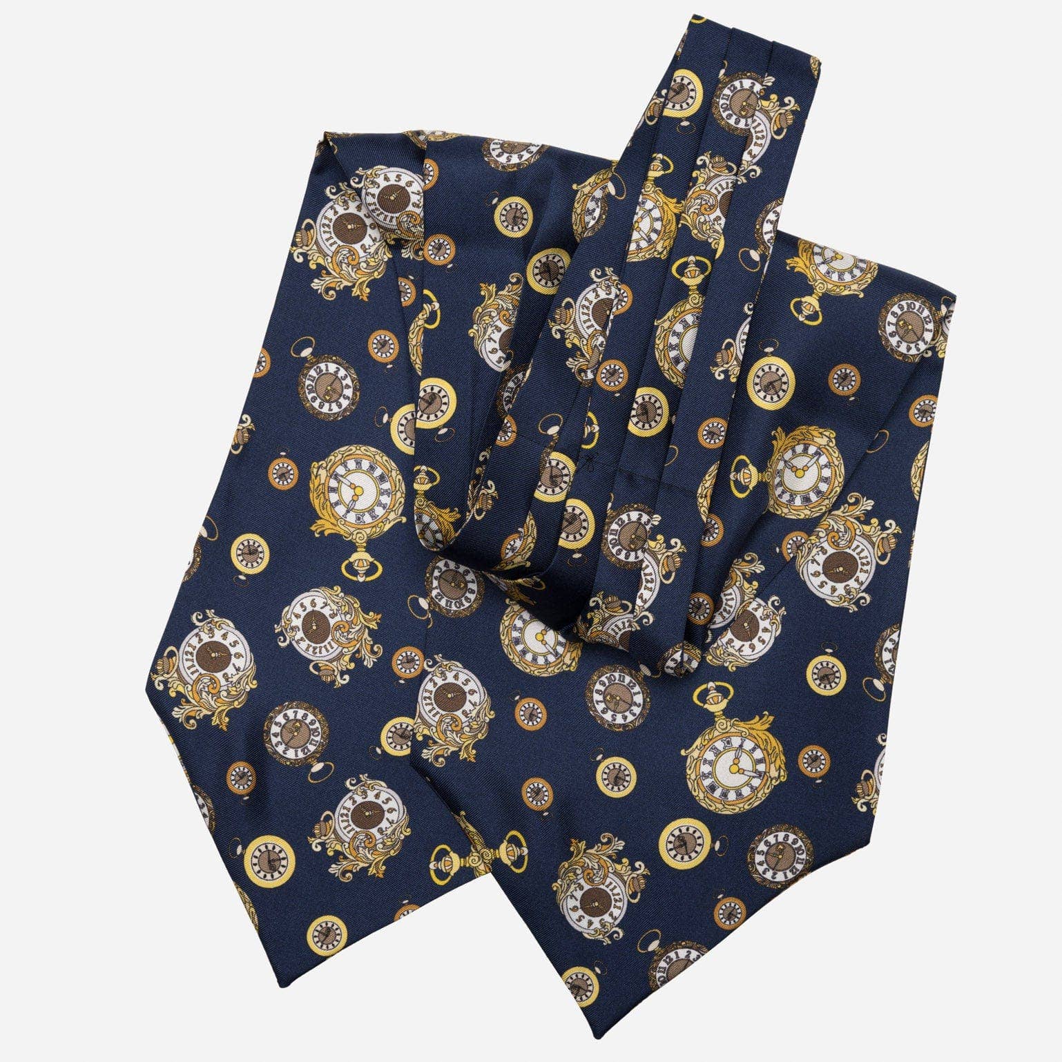 Elizabetta Made in Italy USA – wholesale Necktie – Men’s – Gilded Keeper - Silk Ascot Cravat Tie - Navy1
