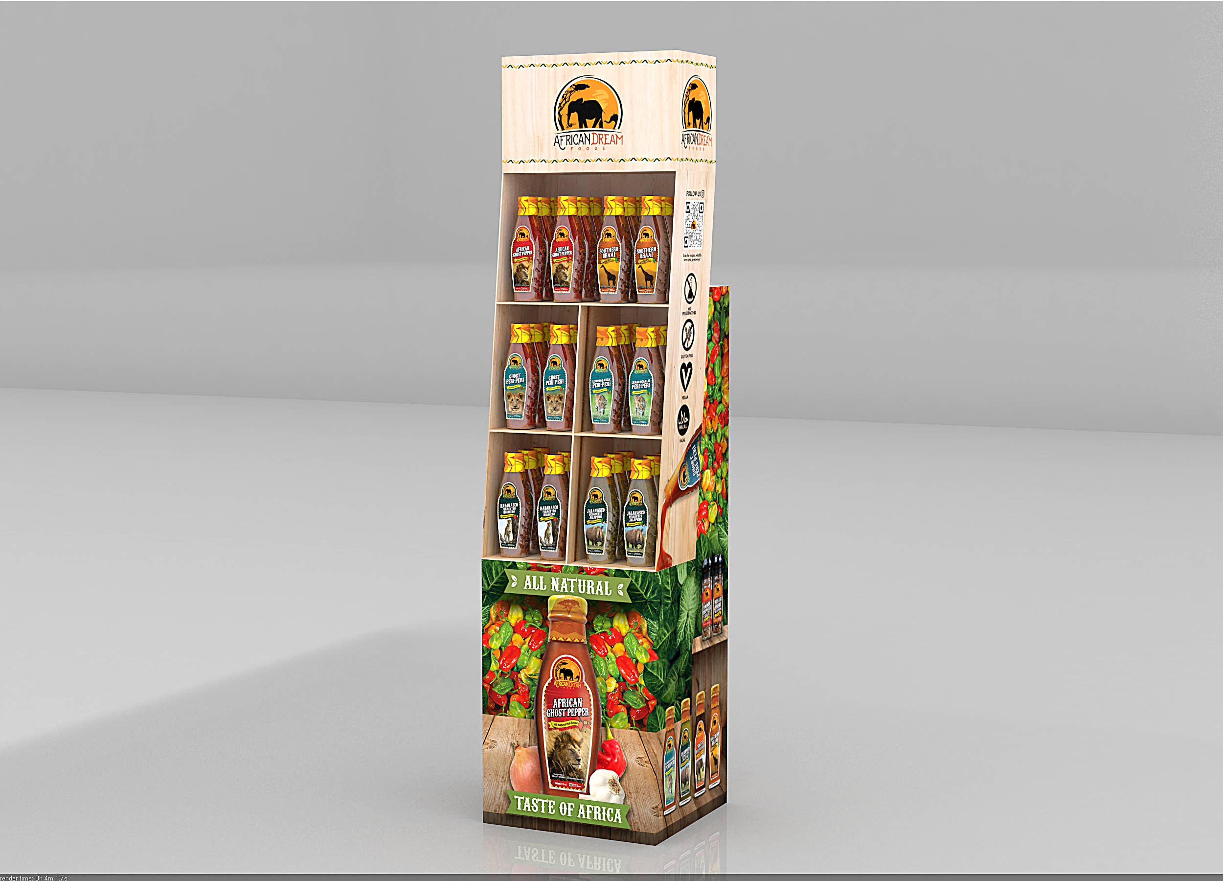 African Dream Foods - Wholesale Hot Sauce - African Hot to Mild Sauce Range - Display Shipper2