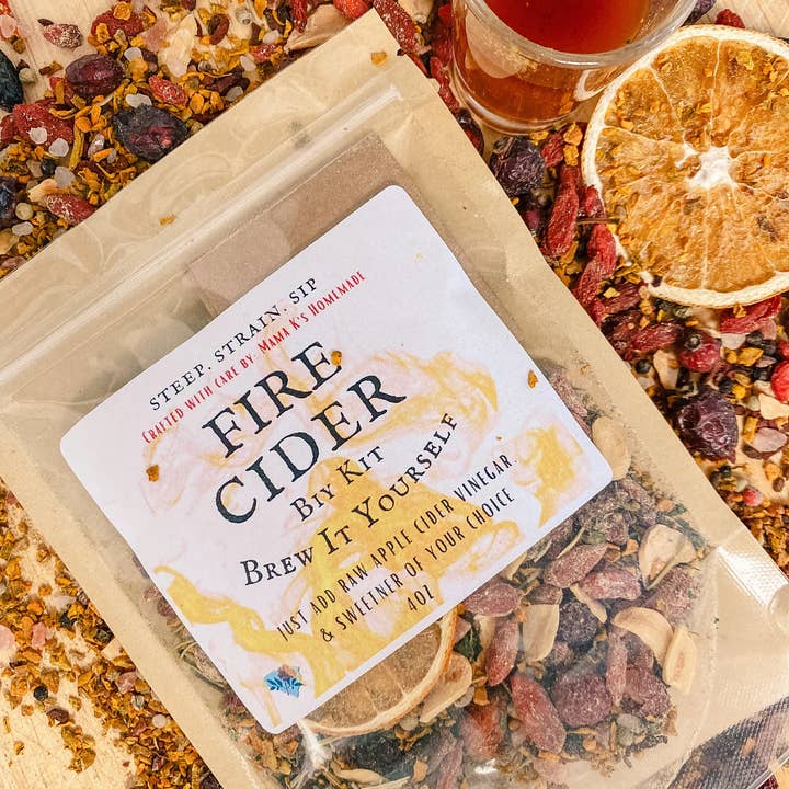 Mama K’s Homemade, LLC – wholesale DIY Drink Kit – Brygg det själv - Golden Berry Fire Cider (gör 32 oz)