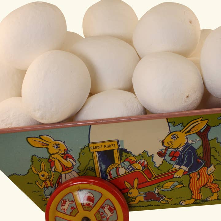 Large White Spun Cotton Eggs, 6-Pack for wholesale on Faire5