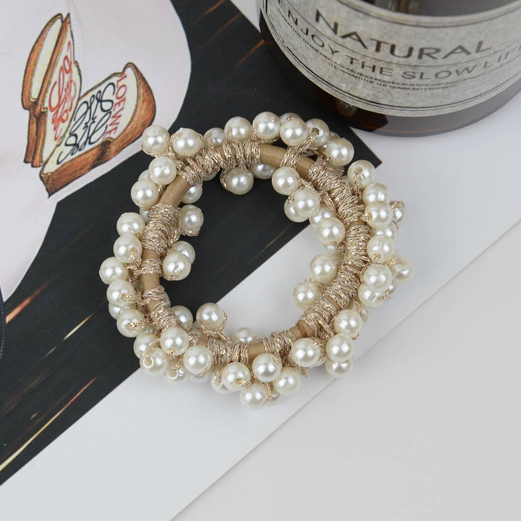 TheDivaSoap – wholesale Scrunchie - Dam – Hårsnoddar med pärlmotiv, imiterade pärlor3