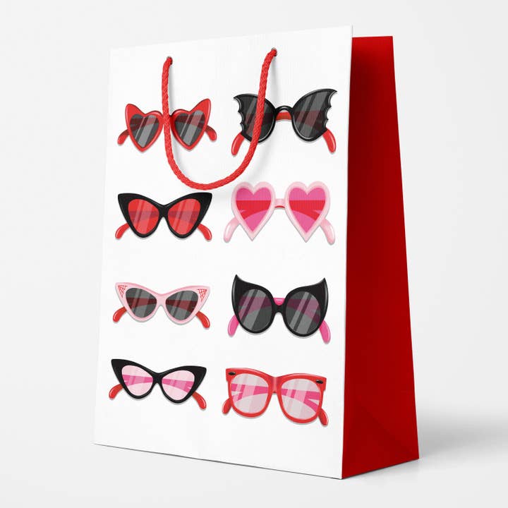 Valentine's Day Retro Heart Shaped Glasses Gift Bag for wholesale by Rock'N Paper