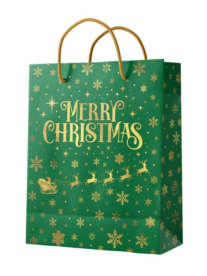 Borsa regalo L - Buon Natale verde per la vendita all'ingrosso da parte di PD Party