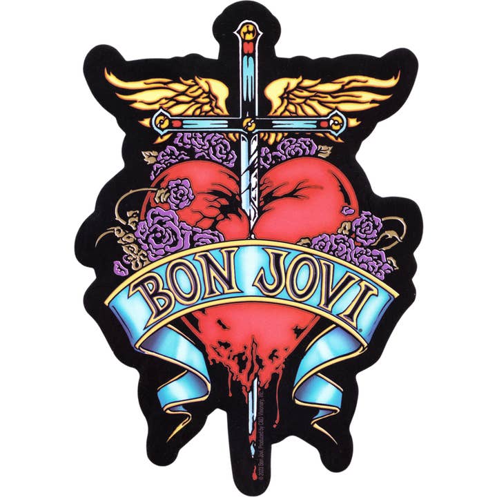 Sticker - Bon Jovi - Heart And Sword Logo for wholesale by Square Deal Recordings & Supplies