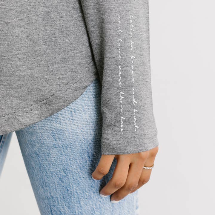 Brave & Kind Long Sleeve- Pebble Grey and other Purchase Wholesale grey pebbles. Free Returns & Net 60 Terms on Faire trending on Faire.