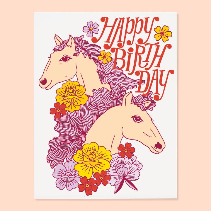 Bday Horses Card for wholesale by The Good Twin