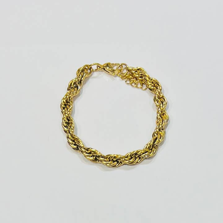 Stainless steel bracelet with elegant twisted links for wholesale by Bijoux 7bis