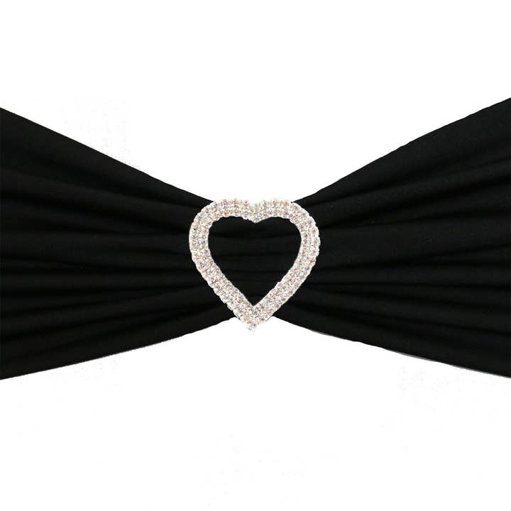 Heart Rhinestone Chair Sash Buckle Gold 10/Pack for wholesale by YOUR CHAIR COVERS