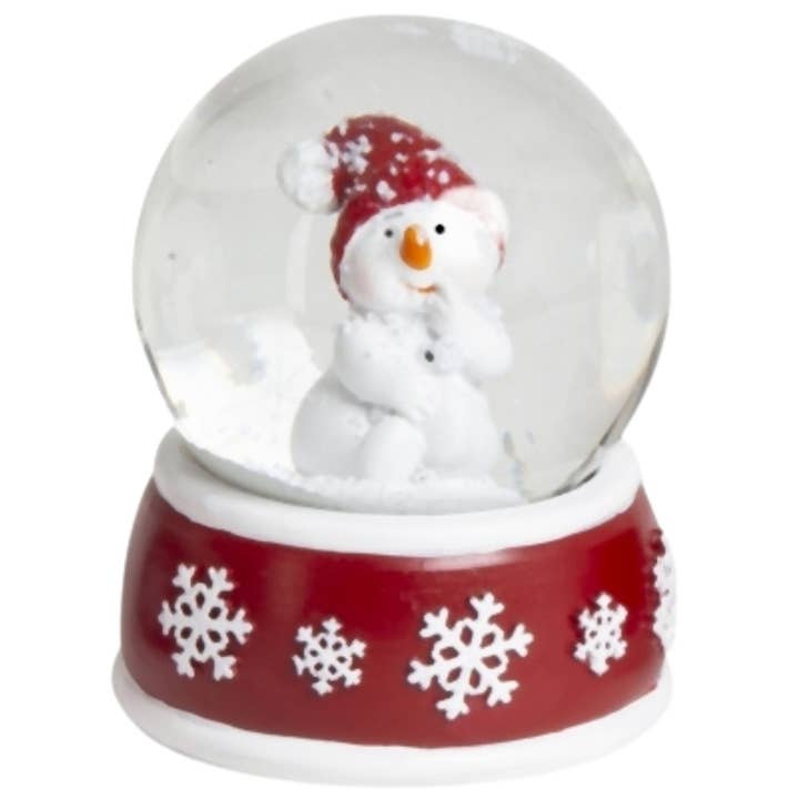 Schneekugelhaus - Wholesale Snow globe - Snow globes snowman with red white base snowflake2