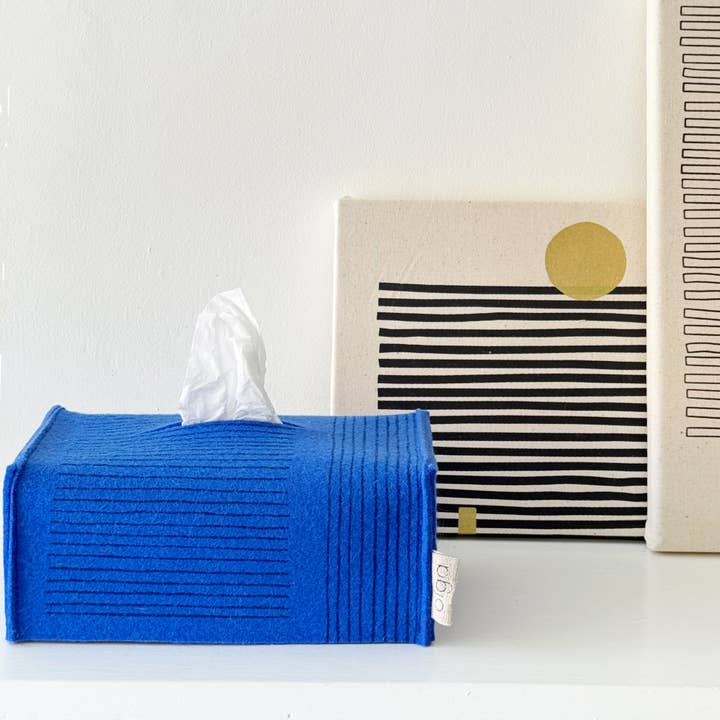Tissue Box Cover R /Blau Duo on Blau Felt for wholesale by olgajoan