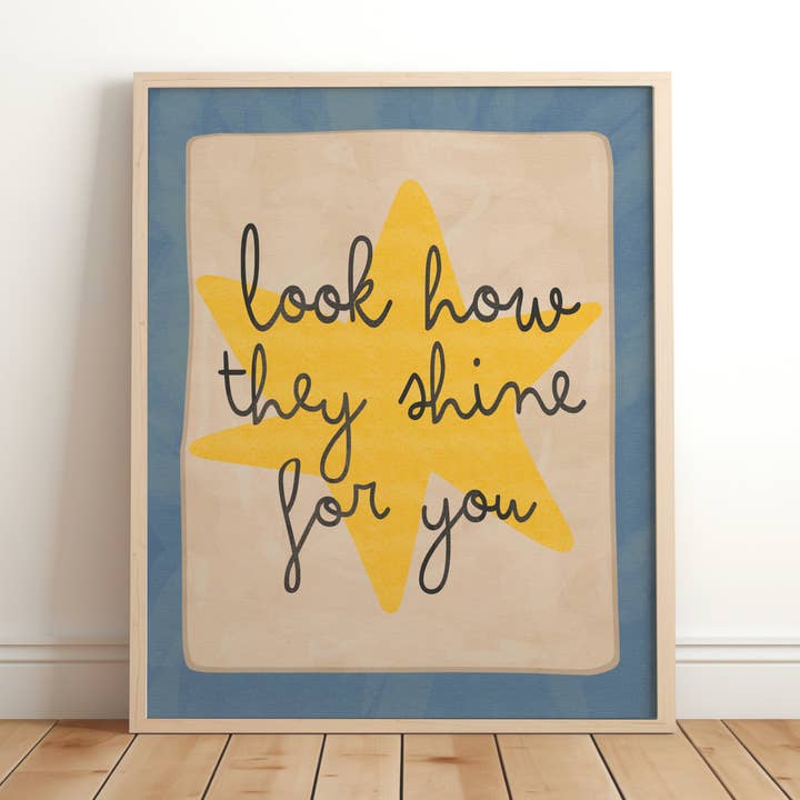 Blå Drenge Børnehave Print Se Hvordan De Skinner for Dig Stjerne for engroshandel hos Lara and Kin