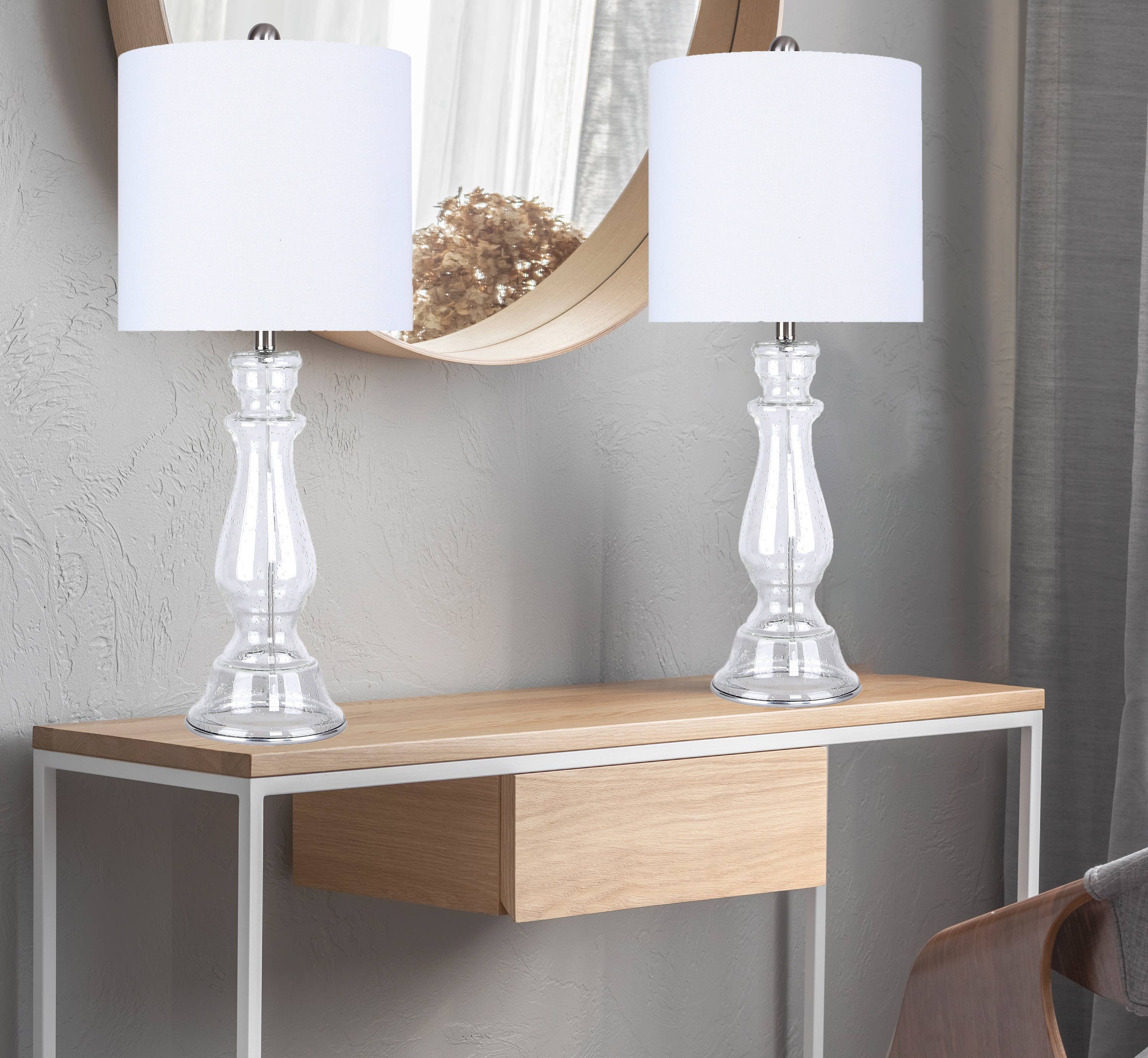 LumiSource and Grandview Gallery - Wholesale Accent/Desk Lamp - Bishop 25" Glass Table Lamp w/ Baluster-Inspired Body (2 PK)11