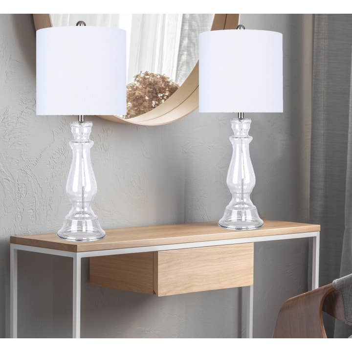 LumiSource and Grandview Gallery - Wholesale Accent/Desk Lamp - Bishop 25" Glass Table Lamp w/ Baluster-Inspired Body (2 PK)11