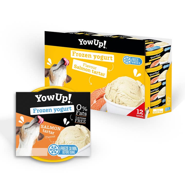 B&W Werbeartikel GmbH - Doggyroller - Wholesale Pet Treats - Dog - YowUp Ice Cream Yogurt Salmon Tartare (Pack of 12) - Lactose