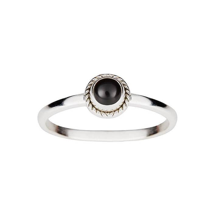Juulry – wholesale Solitairering – Silver Flätad Ring med ametist