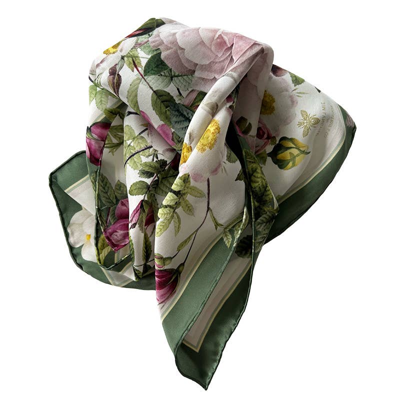 Koustrupco - Wholesale Scarf - Women's - Silk scarf - Rose Flower Garden - 50 x 50 cm2