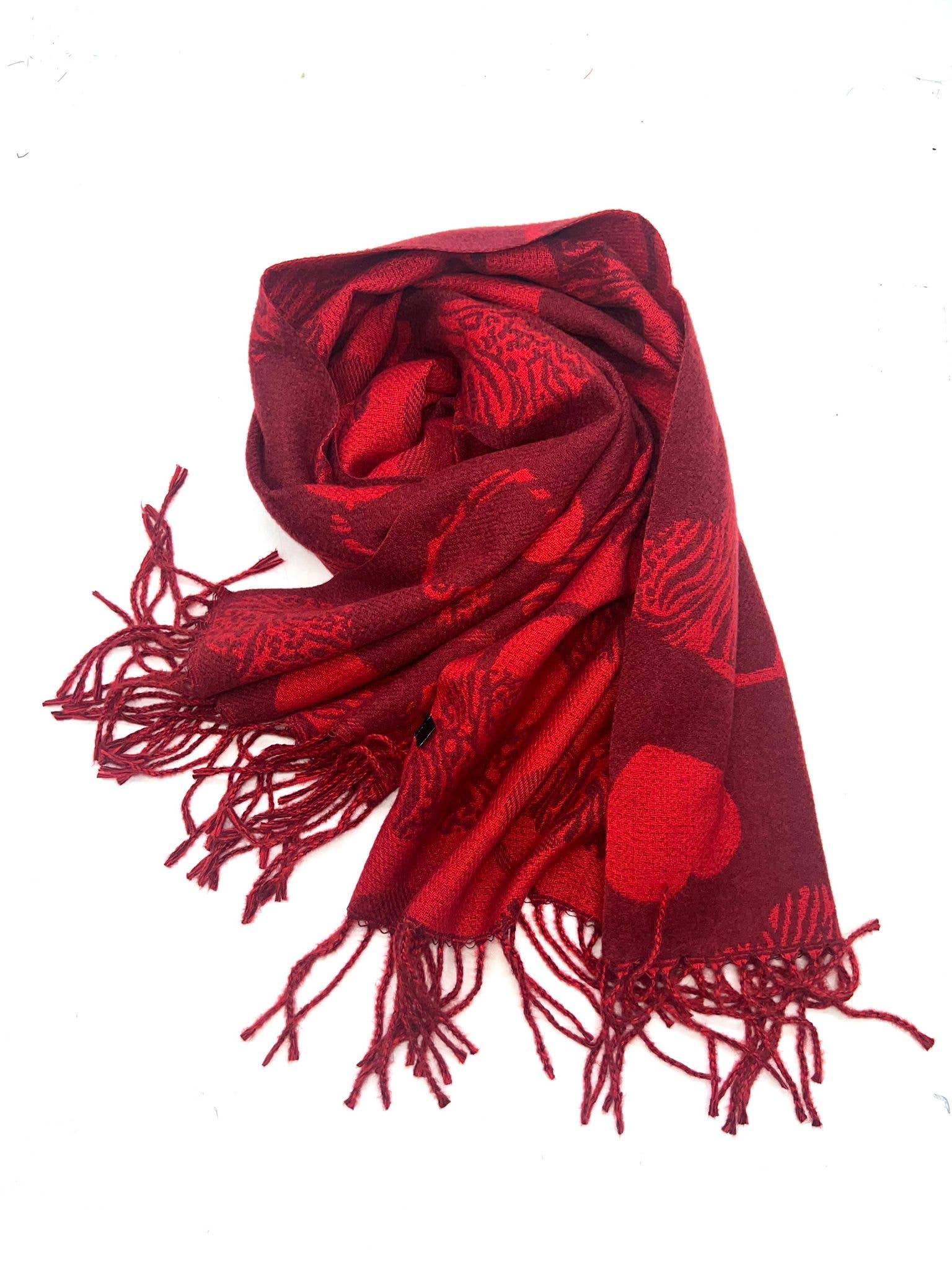 LINETA - Wholesale Scarf - Women's - HH-356 Reversible heart pattern scarf10