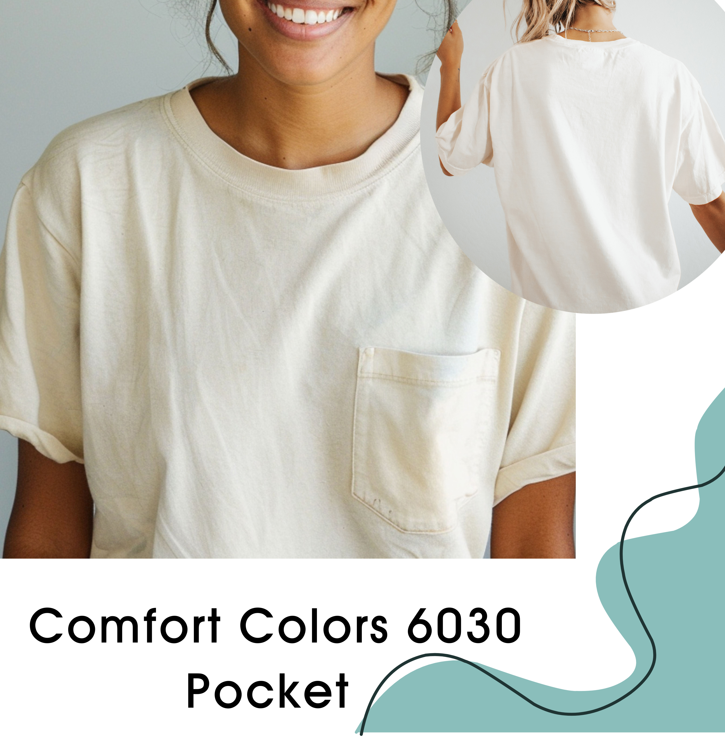 One Nine - Wholesale Shirt - Unisex - Custom Comfort Colors Pocket Shirt -6030 
front/back  1