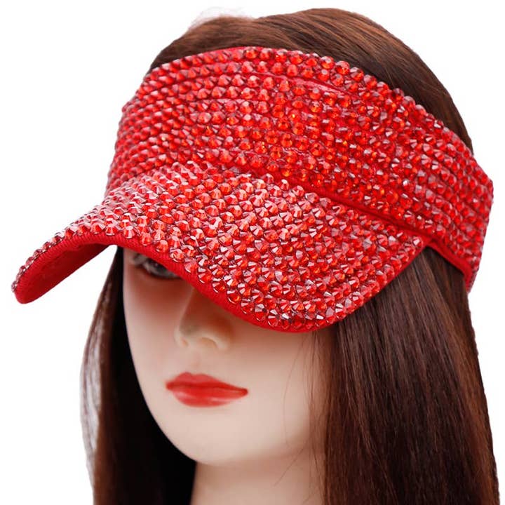 Cap Zone - Vendita all'ingrosso Visiera - Donna - Visiera in acrilico con strass e velcro completa di bling10