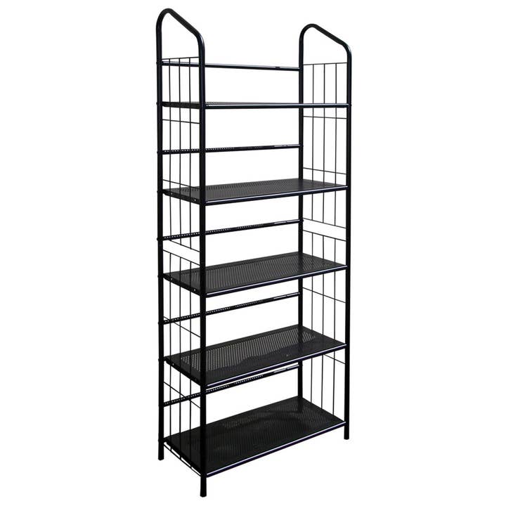 HomeRoots - Wholesale Bookcase - 64" Black Metal Five Tier Bookcase2