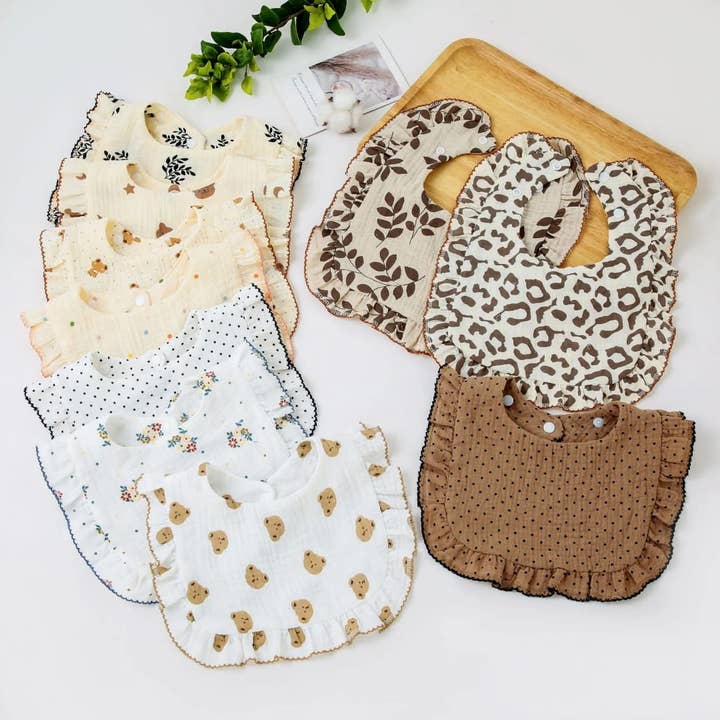 Cotton Socks - Wholesale Bodysuit (Non-Footed) - Baby - Printed bib 30×26cm organic cotton